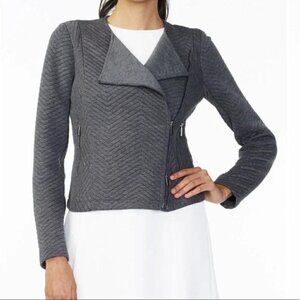 Armani Exchange Women's Gray Chevron Quilted Knit Jacket Size Small